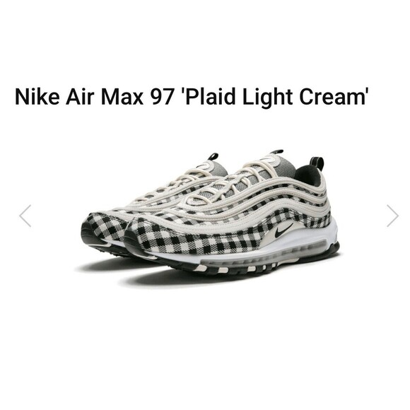 Nike Other - Nike Air Max 97 Plaid Light Cream Sneakers 312834-201 Men’s Size 9.5 Used No Box